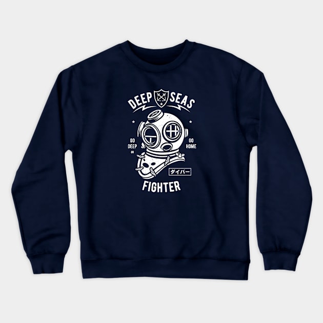 Deep Sea Fighter Crewneck Sweatshirt by Rebus28